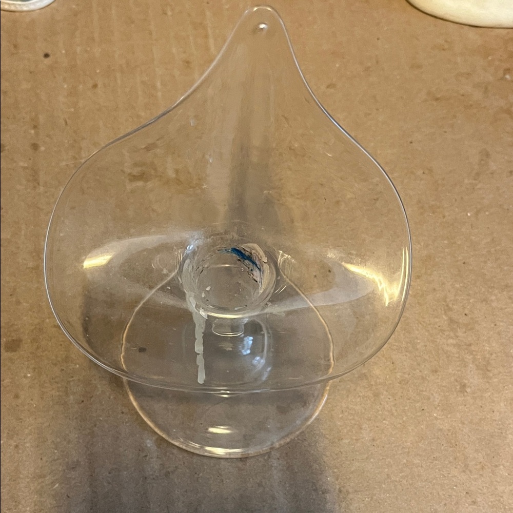 Clear Glass Teardrop Candle holders pair